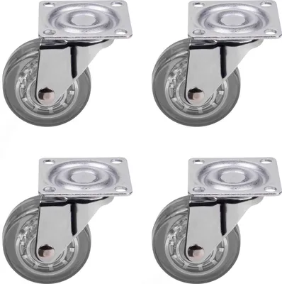 Produktbild von 4 x Möbelrolle transparent Ø 50 mm Transportrolle Lenkrolle