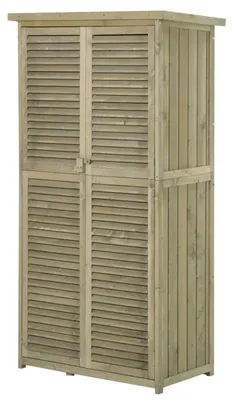 Obrázek produktu pro Dřevěná zahradní budka na nářadí | Barva: šedá | Rozměry: 46,5 x 87 x 160 cm