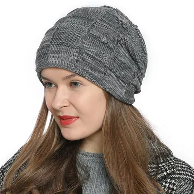 Produktbild von DonDon Damen warme Strickmütze mit weichem Innenfutter - grau weiß