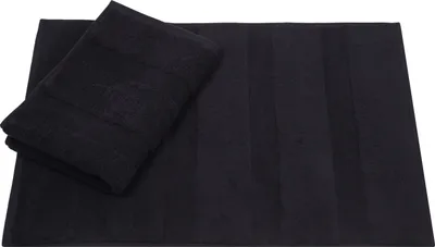 Produktbild von Betz 2 Stück Badvorleger 50x70 cm DELUXE Badematte Badteppich Duschvorleger 100% Baumwolle 680g/m²  Farbe: schwarz