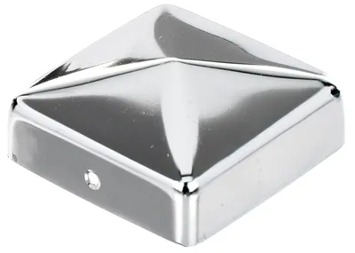 Obrázek produktu pro Krytka sloupku Alberts pro dřevěné sloupky | plochý tvar | nerezová ocel | 70 x 70 mm | sada 10 ks
