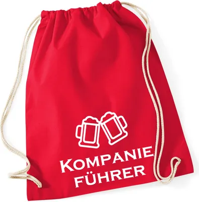 Produktbild von Huuraa Turnbeutel Kompanieführer Schützenfest 12 Liter Classic Red Baumwolle Rucksack Geschenkidee