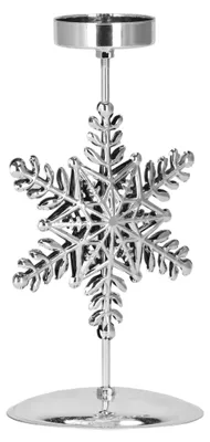 Image de SPRINGOS Porte-bougies à chauffe-plat en métal Porte-bougies Flocon de neige 17 cm Décoration Décoration maison Noël