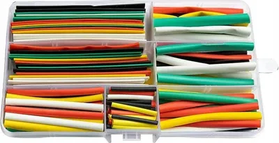 Produktbild von Schrumpfschläuche, Schrumpfschlauch, großes Set, Box mit 140 Stück.