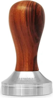 Espresso-Tamper 51 mm, Edelstahl mit Holzgriff, schwer, silber