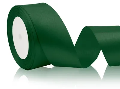 Productafbeelding van Satijnlint, donkergroen, 4 cm breed x 23 meter, geschikt voor kerst, Halloween en verjaardagen