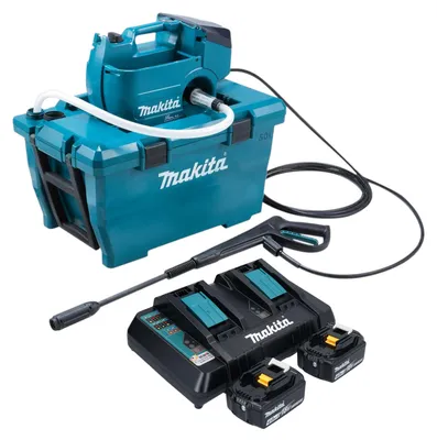 Produktbild von Makita DHW 080 PM2K Akku Hochdruckreiniger 36 V ( 2x 18 V ) 80 bar 380 l/h Brushless + 2x Akku 4,0 Ah + Doppelladegerät