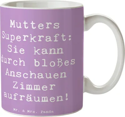 Produktbild von Mr. & Mrs. Panda Tasse Spruch Mutters Magie - Lavendeltraum - Geschenk, einzigartige Designs, schöne, Liebe, Mutterliebe, Kaffeetasse, Becher, Mutter, Geschenktasse