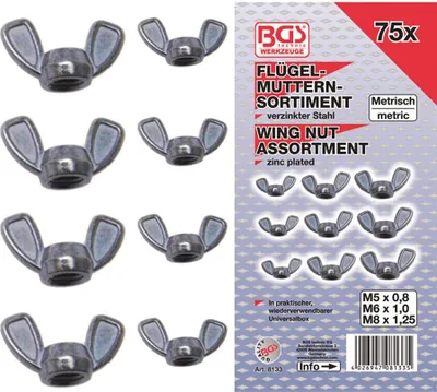 Produktbild von BGS 8133 Flügelmuttern-Sortiment, 75-tlg.