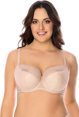 Produktbild von Vivisence damen bügel-bh 1045 spitze halbversteifte schalen träger , beige, 85d