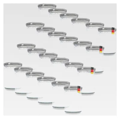 Produktbild von 24er Set Sturzgläser 430 ml mit Twist Off Deckel TO82 zum Einmachen von Suppen (Deckel Silber)