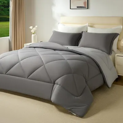 Obrázok produktu pre Prešívaný paplón bez obliečky 200 x 200 cm, 2 obliečky na vankúš 40 x 80 cm, mikrovlákno, obojstranný, pre