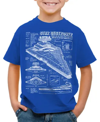 Produktbild von A.N.T. Sternenzerstörer Kinder T-Shirt blaupause raumschiff