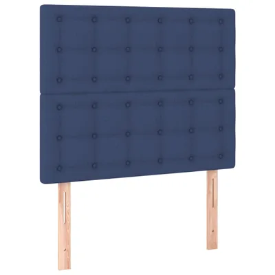 Image de Tête de lit Bleu 90x5x118/128 cm Tissu