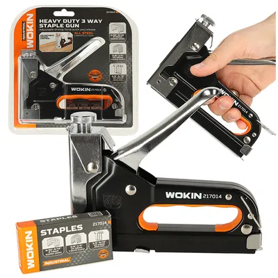 Immagine prodotto di KIK KX4827 WOKIN Puntatrice manuale per tappezzeria Puntatrice forte per graffe piatte a U Chiodi 4-14 mm