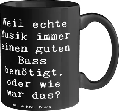 Produktbild von Mr. & Mrs. Panda Tasse Spruch Schlagzeug Basswunder - Schwarz - Geschenk, Kaffeebecher, Band, Becher, Schlagzeuger, Pott, Lernen, Teetasse, Musik, Instrument, Kaffeetasse
