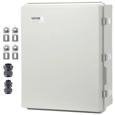 Productafbeelding van VEVOR Elektrische aansluitdoos voor buiten, 35 x 25 x 15 cm, elektrische behuizing van ABS-kunststof met scharnierend deksel, roestvrijstalen sluiting, IP67, stof- en waterdicht voor elektrische toepassingen