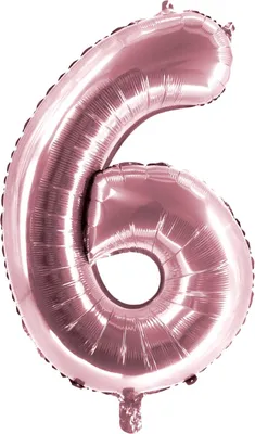 Produktbild von Folienballon Rosé 100cm Zahl 6