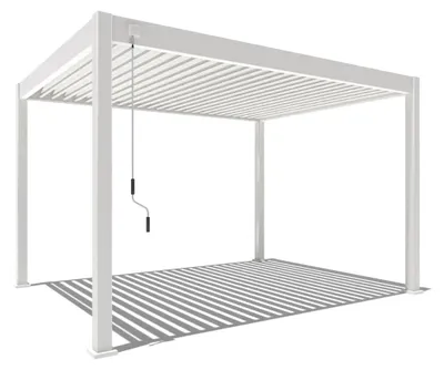 Immagine prodotto di Pergola Weide Deluxe interamente in alluminio 3x4 m con tetto a lamelle, indipendente, bianca