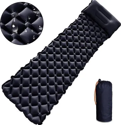 Produktbild von Famanu Campingmat aufblasbar mit Kissen - Tibetaans Blau