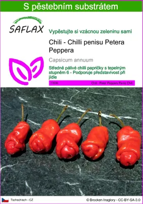 Obrázek produktu pro SAFLAX - Chili - Chilli penisu Petera Peppera - Capsicum annuum - 10 Semena - S pěstebním substrátem bez klíčků
