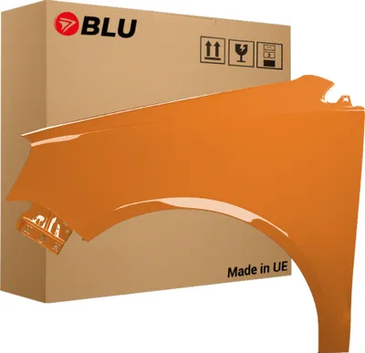 Zdjęcie produktu dla BLU Błotnik pasujący do VW Volkswagen Polo 9N3 IV 4 LIFT LP2C Lewy Pomarańczowy Leuchtorange Naranja | 2005-2009 | Przedni Przód | Lakierowany | Gotowy do montażu | Stal