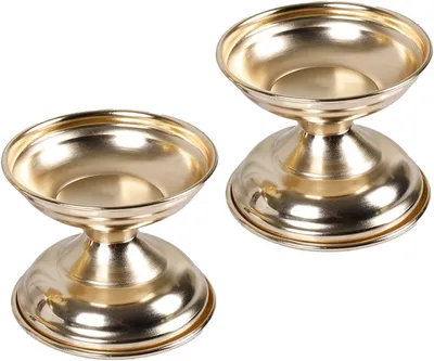 Produktbild von Set aus 2 eleganten, runden europäischen Kerzenhaltern aus Eisen zur Dekoration Ihres Zuhauses