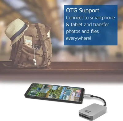 Immagine prodotto di Lettore di schede ACT USB-C per SD e micro SD, SD 4.0 UHS-II AC7056