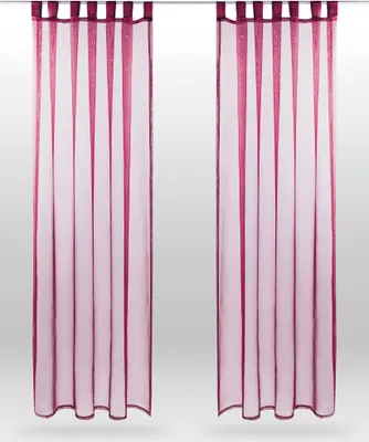 Produktbild von 2er Pack Gardine Transparent Noella Schlaufen, Größe: 140 x 245cm (Bordeaux)