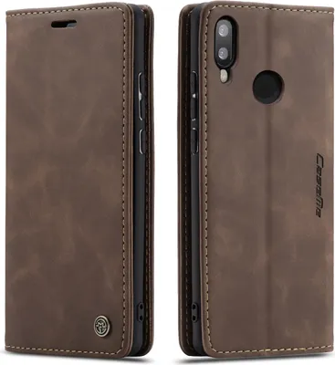Image de Huawei P Smart 2019 Case, RetroPolyuréthaneLeather Case, Card Pockets, Magnetic Closure, Case with Stand Function for Huawei P Smart 2019 Coffee