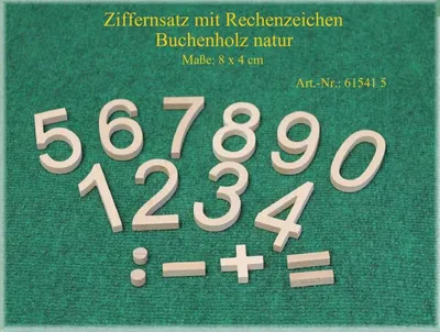 Produktbild von Ziffernsatz mit Rechenzeichen aus Holz 16 Teile