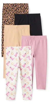 Produktbild von A. Essentials Leggings für Mädchen, Mehrfarbig/Leopard/Cowboystiefel, 9-10 Jahre