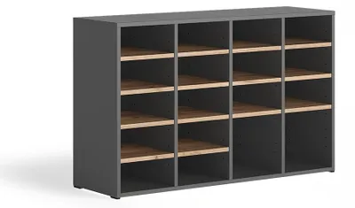 Zdjęcie produktu dla Szafka na buty Vicco Lysander Antracyt/Dąb goldkraft 104.2 x 65.5 cm z 18 otwartymi przedziałami, Model 62570
