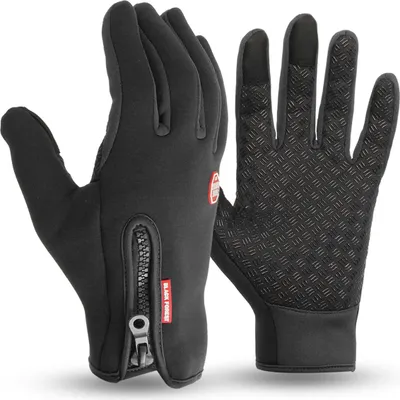 Immagine prodotto di Guanti touchscreen, guanti sportivi unisex, guanti da corsa per attività all'aperto, guanti invernali caldi e antivento, nero, taglia S