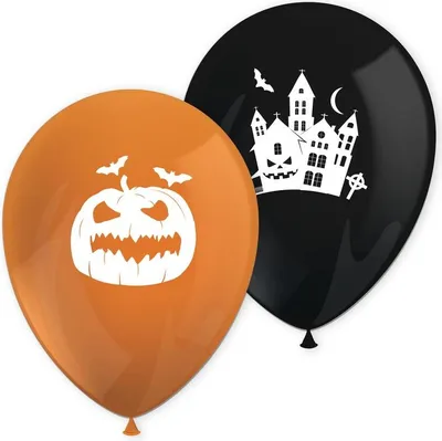 Produktbild von Procos Halloween Luftballons gruselige Nacht 8 Stück 23 cm Durchmesser für Heliumfüllungen geeignet