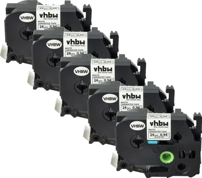 Produktbild von vhbw 5x Schriftband-Kassette Ersatz für Brother TZ-251, TZE-251 für Etiketten-Drucker 8m x 24mm Schwarz auf Weiß