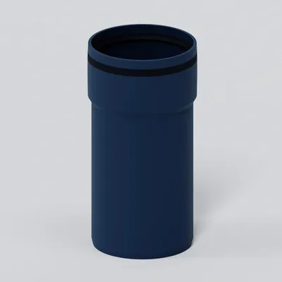 Produktbild von POLOPLAST Steckmuffenrohr, DN160, POLO-KAL XS, PP-MD, Ø160x250mm, blau, Stange mit 250mm, 1 Stk.