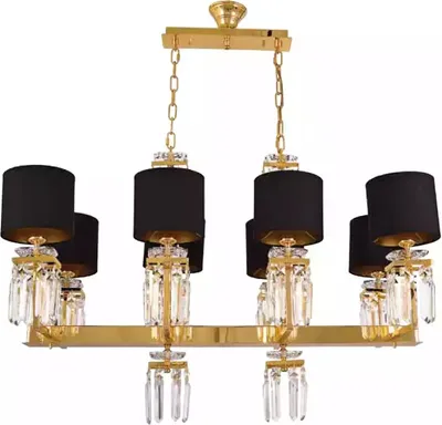 Productafbeelding van Plafondlamp, kroonluchter, goud, plafondlamp, luster, kristal, zwart