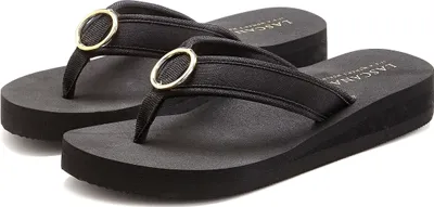 Produktbild von LASCANA Badezehentrenner Sandale, Badeschuh, Pantolette, Badelatsche, Flip Flop, Sommerschuh, schwarz Größe 41