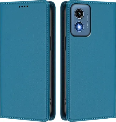 Obrázek produktu pro Kožené pouzdro pro Motorola Moto G 5G 2024, magnetické flipové pouzdro zPolyuretankůže se stojánkem Jezerní modrá