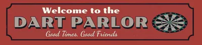 Produktbild von vianmo Holzschild 10x46 cm welcome to the DART PARLOR