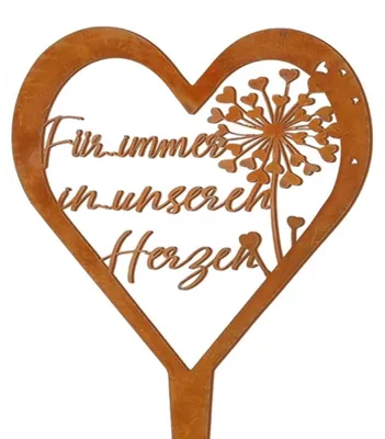 Grafdecoratie Hartvorm 28x18 cm Herdenkingsdecoratie Buiten