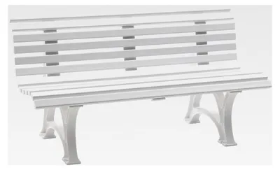 Produktbild von Wetterfeste Parkbank Helgoland, Kunststoff Weiß 150 cm