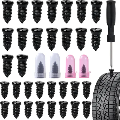 Produktbild von Reifen Reparatur Set 33-teilig, Reifenpannenset mit Reparaturstopfen und Schraubendreher, schnelle Reifenreparatur für Auto Motorrad Tubeless Reifen