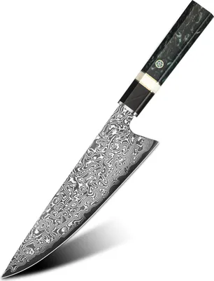 Obrázek produktu pro Damaškový kuchyňský nůž ZE-37476 - Chef/Zelená/Černá KP37476