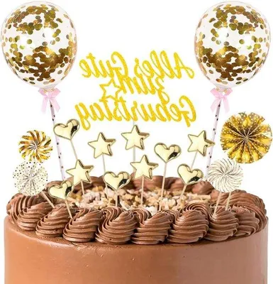 Immagine prodotto di Decorazioni di compleanno con glitter dorati e stelle