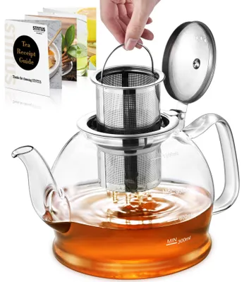 Obrázek produktu pro Skleněná čajová konvice 1200 ml s infuzérem a nerezovým filtrem