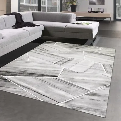 Zdjęcie produktu dla Dywan nowoczesny dywan do salonu geometryczny wzór szary rozmiar - 200 x 290 cm