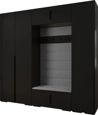Produktbild von MEBLE KRYSPOL Inova 1 Möbelset Garderobe, 236,7x250x47cm - Schwarz, Manila 16, Schwarz