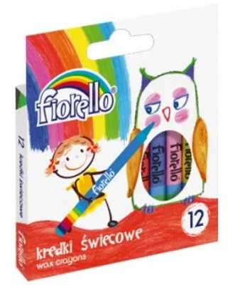 Image de Fiorello Crayons à la cire Enfant Scolaire Vifs 12 Couleurs